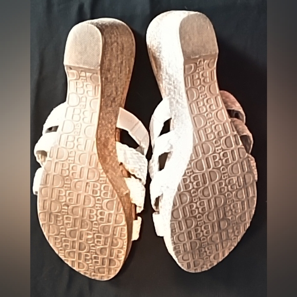 🛍️ BUNDLE ONLY 🛍️DANA BUCHMAN LADIES WHITE WOVEN HEELED SANDALS - Picture 9 of 11